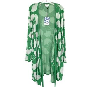 Diane Von Furstenberg x Target Ginkgo Green Long Cardigan Knit Wrap Sweater New